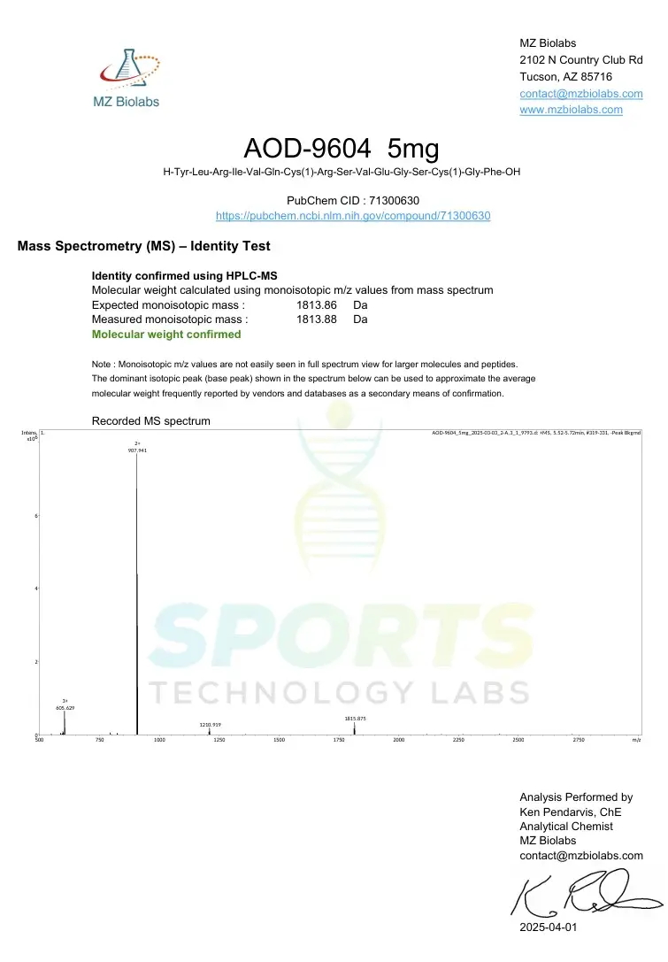 AOD-9604 Peptide 5 MG AOD-9604 Peptide 5 MG