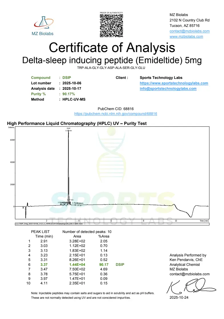 DSIP 5 mg (Delta Sleep Inducing Peptide)