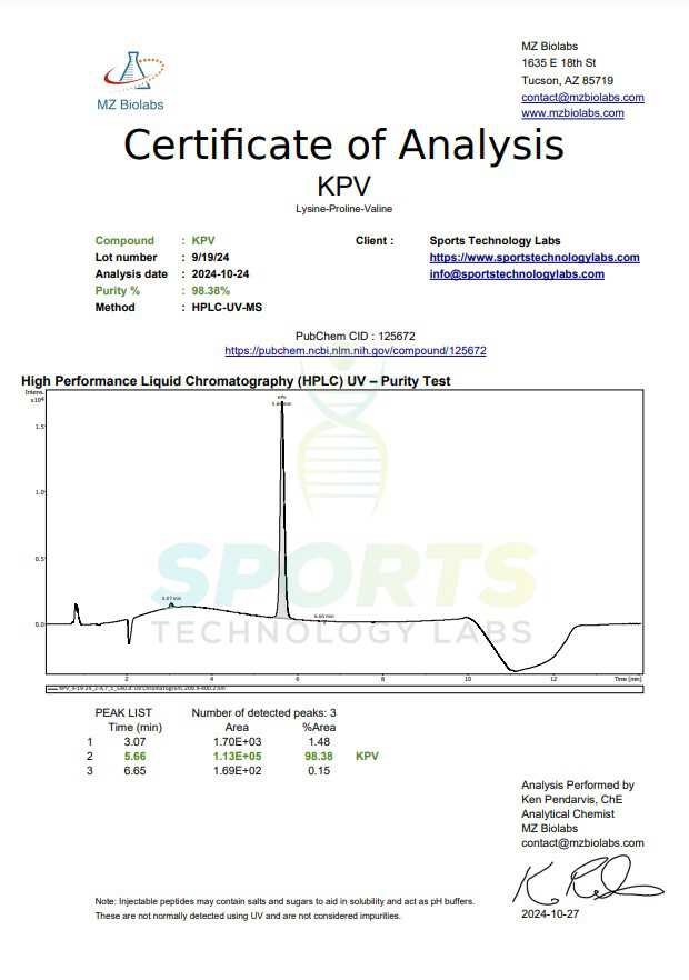 KPV Peptide 5 mg KPV Peptide 5 mg